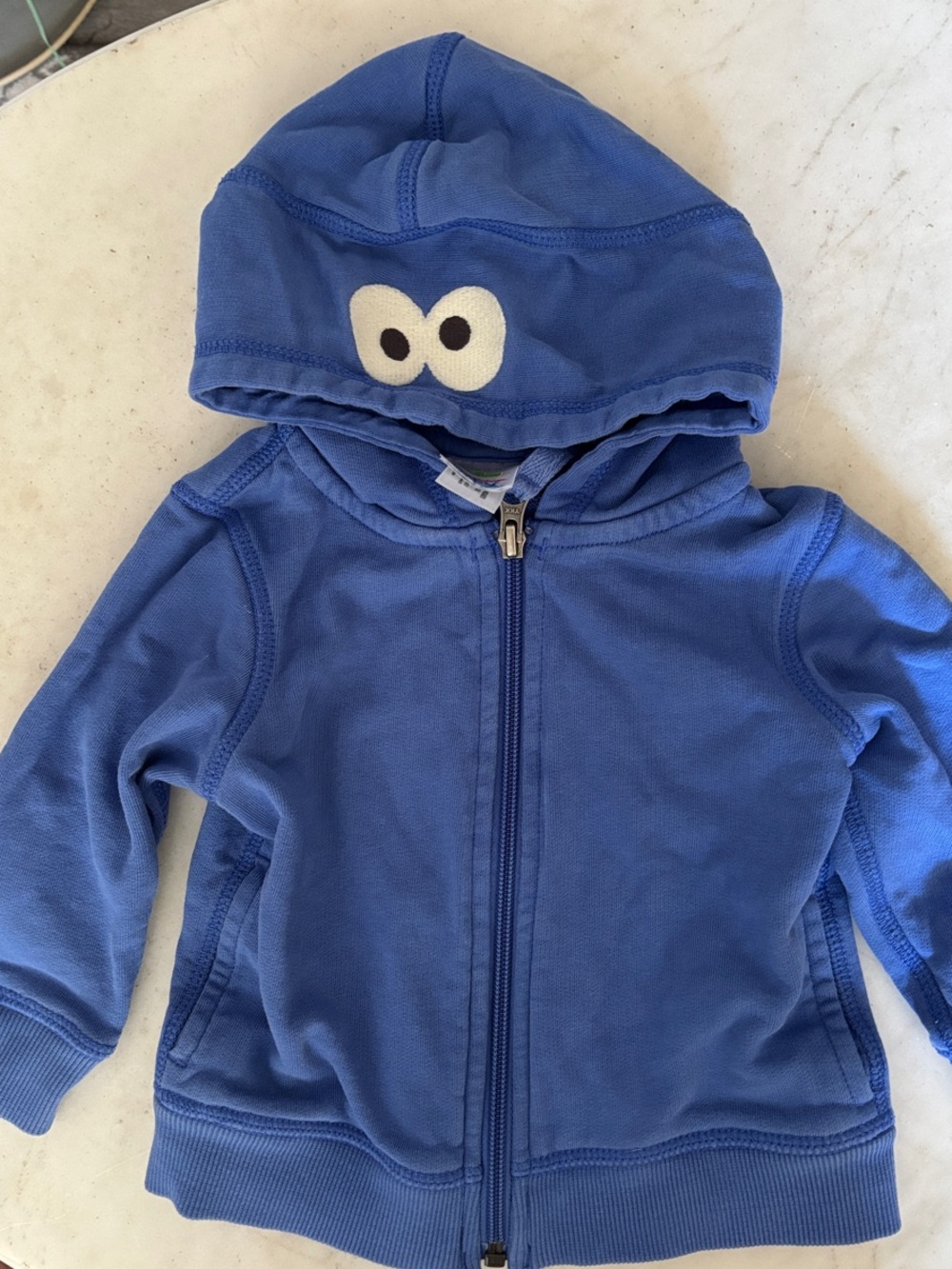 Hanna Andersson Blue Kids Zip Hoodie Cookie Monster